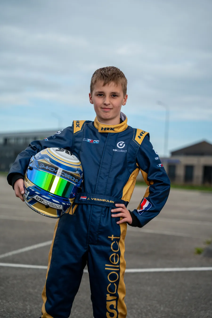 Jay Vermeulen on the grid, helmet in hand